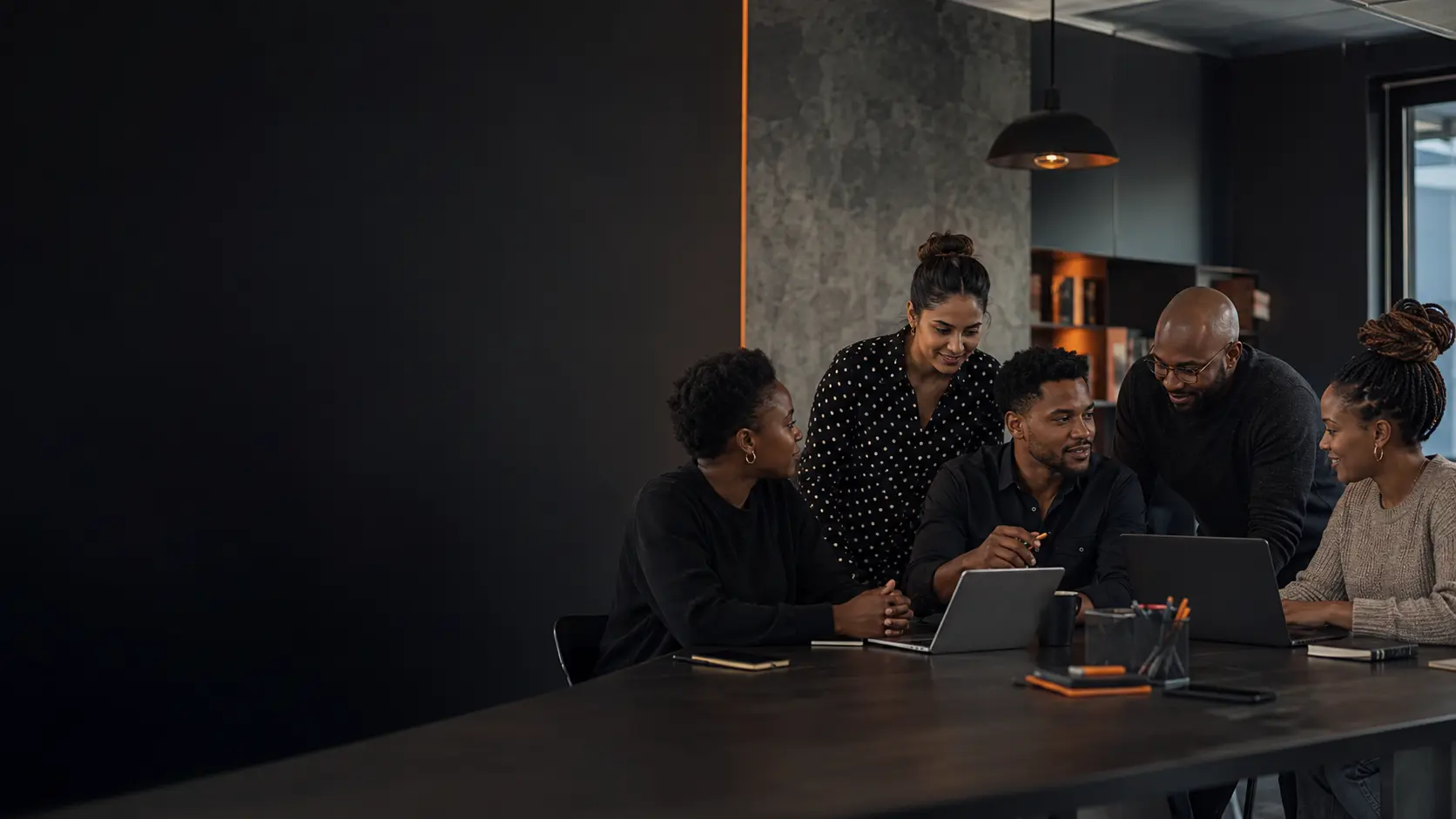 South African digital team collaborating in a modern studio